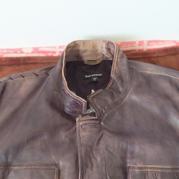 Royal Underground Leather Jacket RARE XL brown - Picture 6 of 9